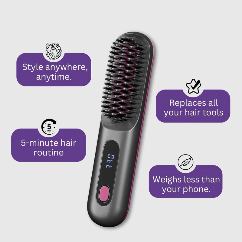 Versara Portable Straightener Brush - GoBrush PRO